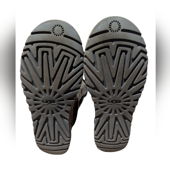 UGG Marielle Plaid and Leather Boots Grey size 7 Cold Weather Hygge - Picture 7 of 9